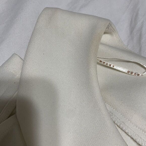 Akira Chicago Womens Solid White Round Neck Bodycon Tank Mini Dress Medium - Picture 5 of 5